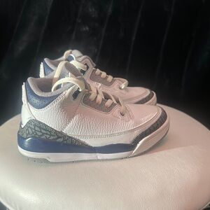Kids White and Blue Sneakers